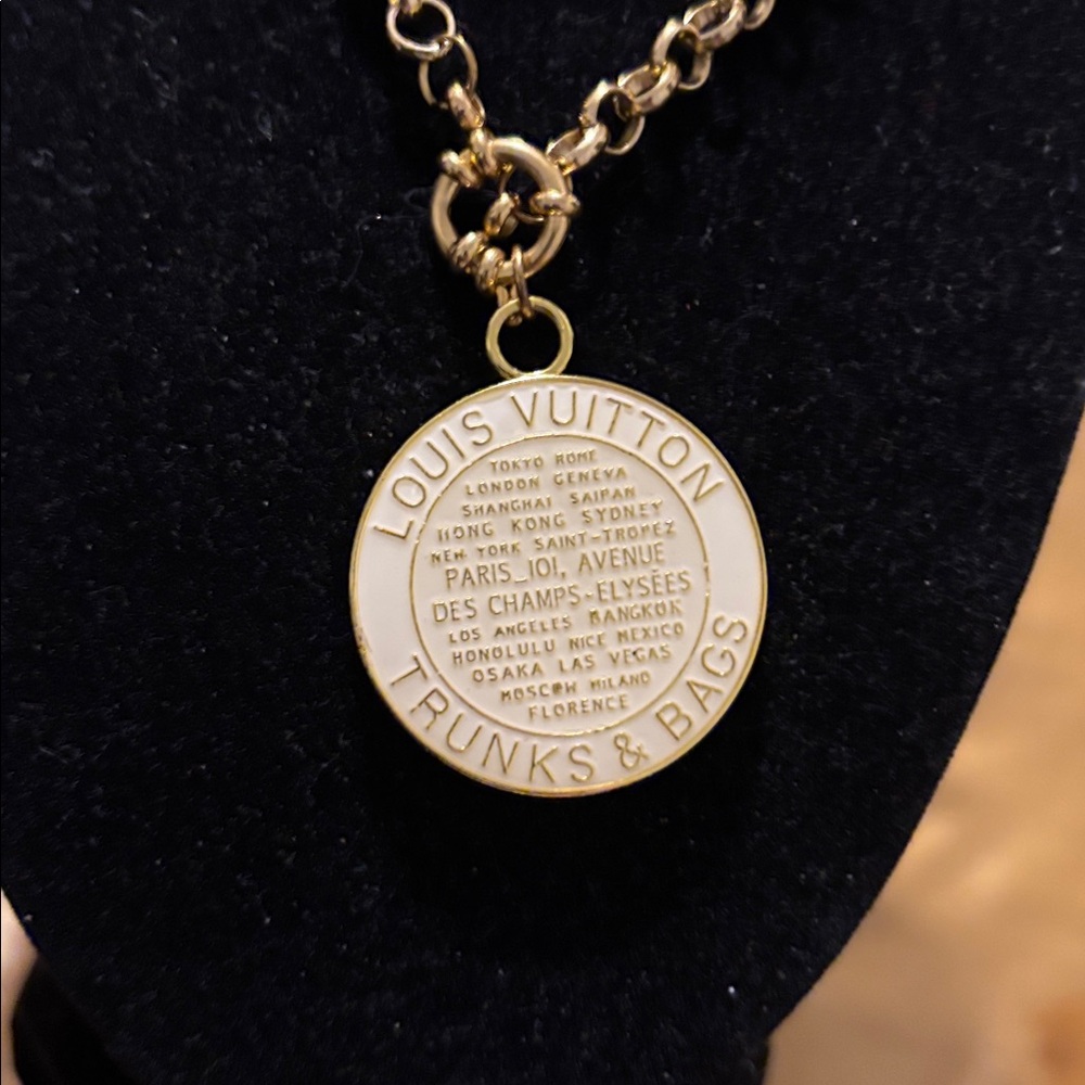 Upcycled Louis Vuitton Pendant with unbranded Gold Tone Chain Necklace - Picture 3 of 3